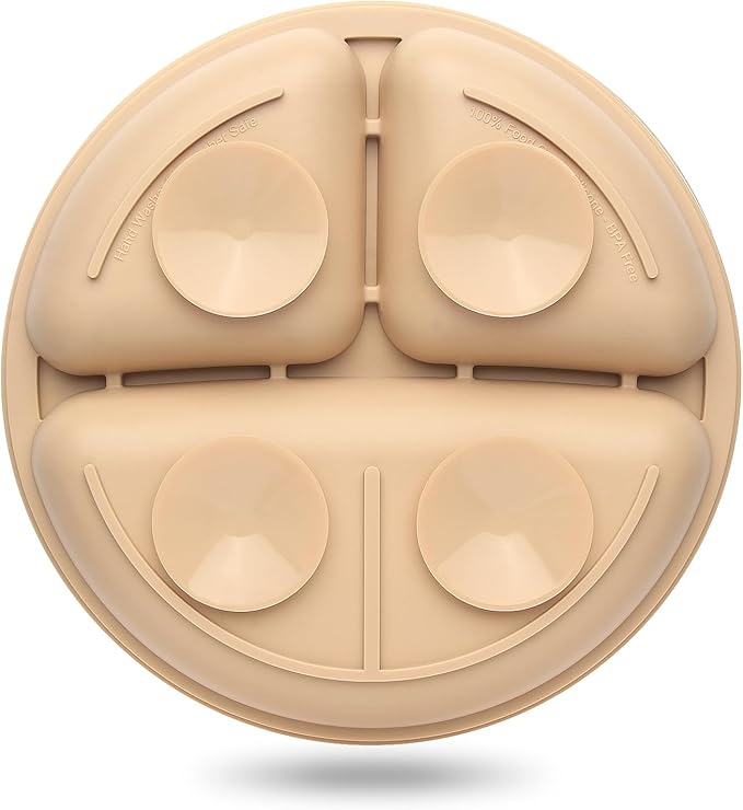 Eascrozn Suction Plates for Baby 3 pack, Stay Put Divided Toddler Plates, 100% Food Grade Silicone Baby Plates, BPA Free, Baby Feeding Supplies, Microwave & Dishwasher Safe