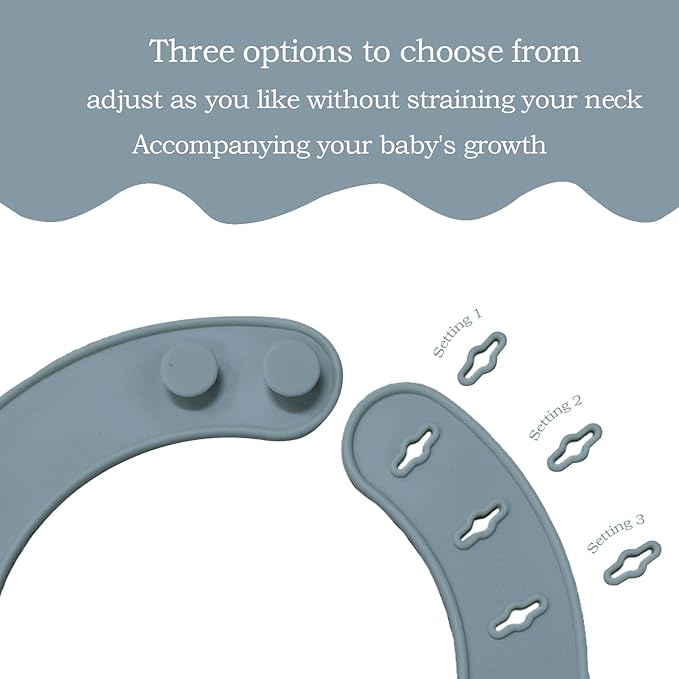 UBINGSOPA Silicone Baby Bibs – Adjustable, Soft, Waterproof & Durable, with Large Food-Catching Pocket, Feeding-Friendly