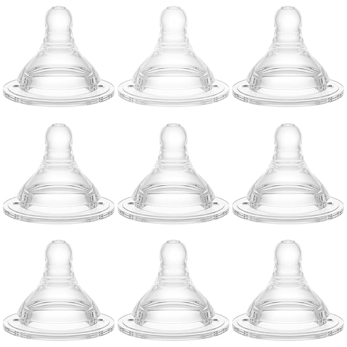 Gotocut Bottle Nipples Medium Flow Nipple Level 2, 3m+, Compatible with Wide-Neck Baby Bottle, 9 Count