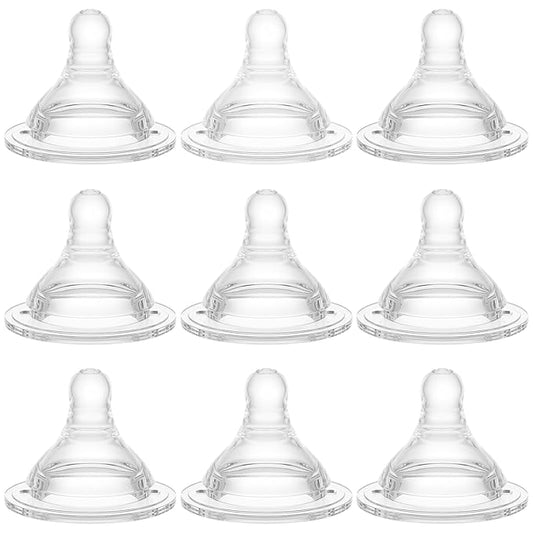 Gotocut Bottle Nipples Medium Flow Nipple Level 2, 3m+, Compatible with Wide-Neck Baby Bottle, 9 Count
