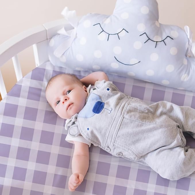 4 Pack Butterfly Baby Crib Sheets for Baby Girls Purple Crib Fitted Sheets for Standard Size Crib and Toddler Mattress Soft and Breathable (Bassinet)