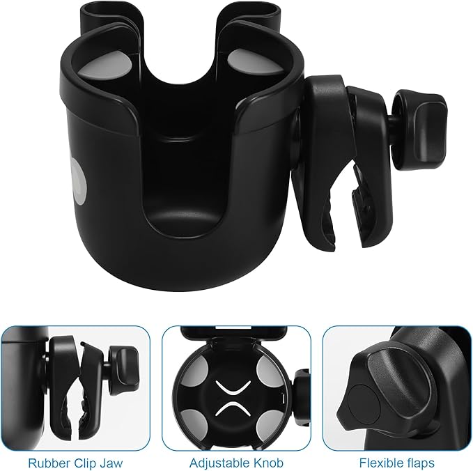 Accmor 2-in-1 Walker Cup Holder with Phone Holder, Wheelchair Cup Holder, Rollator Cup Holder, Cup Phone Holder for Walker, Wheelchair, Rollator, Mobility Scooter