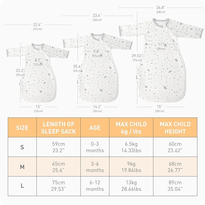 Transitional Swaddle Sack with Arms Up Length Sleeves and Mitten Cuffs 6-12 Months Wearable Swaddling Blanket Sleeping Bag Cotton for Newborns Baby Boys Girls Sleep Sacks Snug Fit Calms Startle Reflex