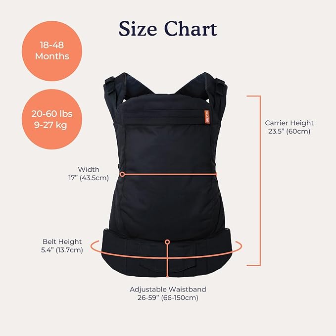 Beco Toddler Carrier (20-60 lbs) with Extra Wide Seat, 100% Cotton - Front-Carry & Backpack Style - Lightweight & Ergonomic Sling Carrier for Children from 18months - Grey