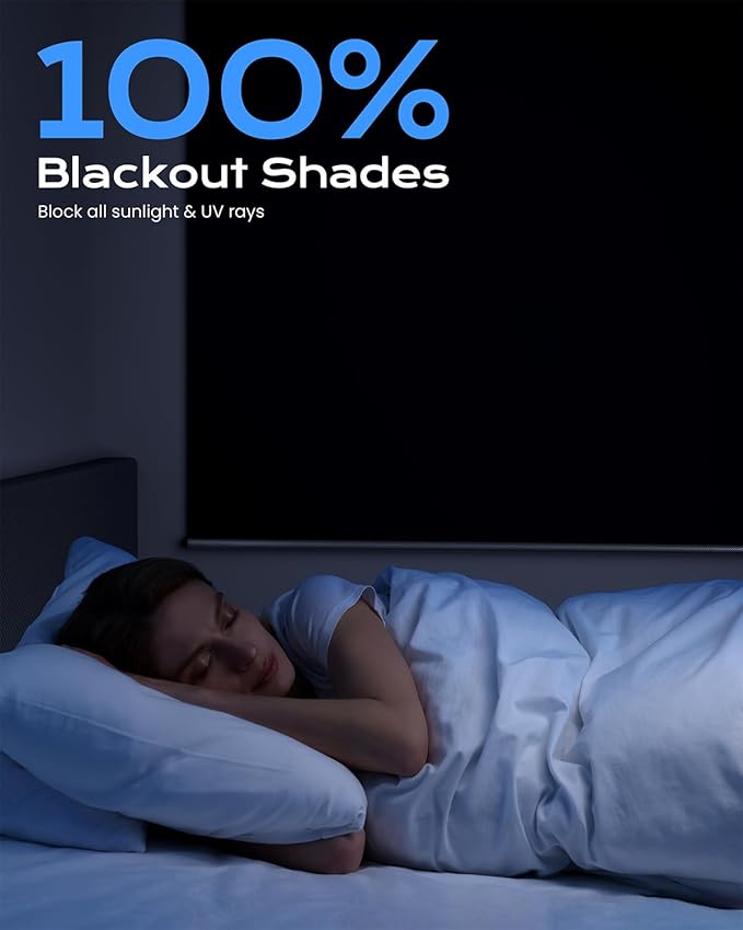 100% Blackout Portable Roller Shades with Magnetic Buckle, No Tools No Drill Cordless Blackout Blinds for Windows, Thermal Insulated Black out Curtains for Bedroom, Travel(20" W x 64" H, Black)