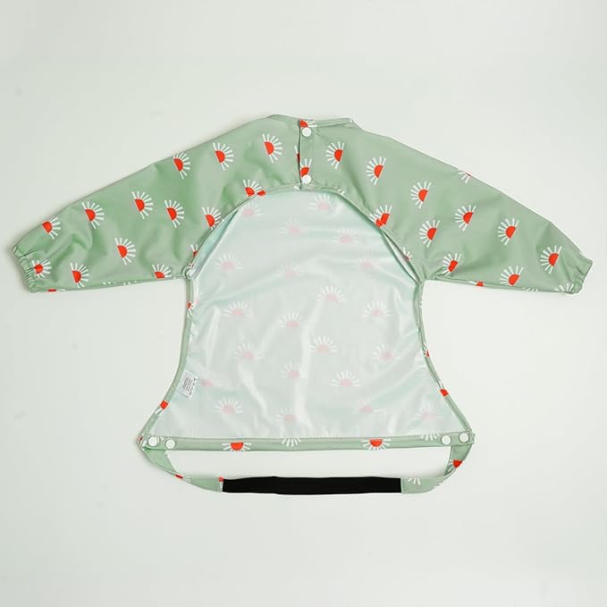 CoolaPeach Long Sleeve Baby Bib - Mess-Proof Feeding Bibs for Babies - Adjustable, Waterproof, and Highchair/Table Attachment