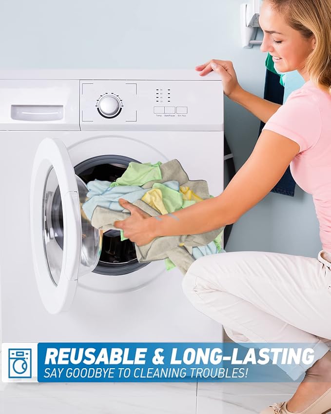 WEAWE Microfiber Cleaning Cloth Grey-24Pcs (13x13 inch) 2100 Series Ultra Soft Highly Absorbent Rags for Cleaning, Reusable and Lint Free Cleaning Towels for Housekeeping-Machine Wash (Gray)