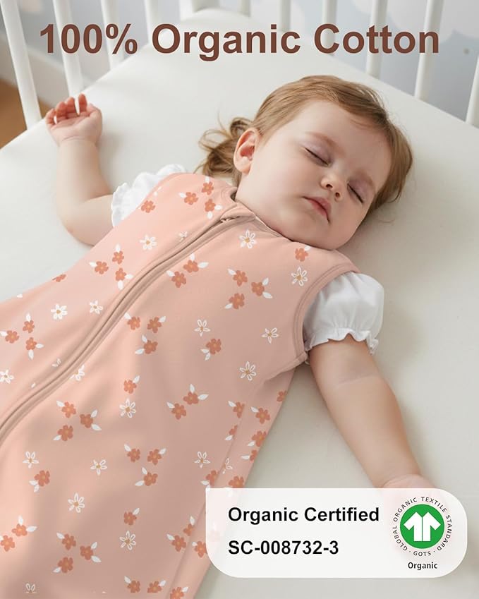 Yoofoss Baby Sleep Sack 18-24 Months Wearable Blanket for Babies 100% Organic Cotton 2-Way Zipper TOG 0.5 Toddler Sleeping Sack 3 Pack, Comfy Lightweight Sleep Sacks