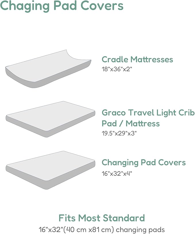 TotChill Extra Stretchy Changing Pad Cover, Ultra Soft Premium Jersey Knit Changing Pad Sheets, Unisex for Boys Girls, Fits All Standard Changing Tables/Dresser Tops - 2 Pack
