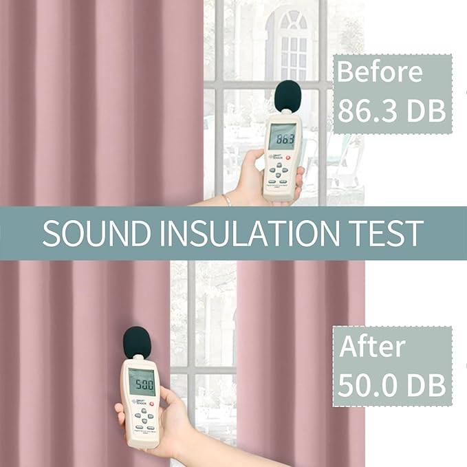 BGment Short Blackout Curtains for Bedroom 45 Inch Length, Full Room Darkening Thermal Insulated Soundproof Grommet Girls Kids Curtains for Nursery, Each Window Curtains 42 Inch Wide, Baby Pink