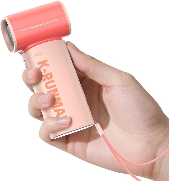 Portable Handheld Turbo Fan,100 Speeds Adjustable Mini Personal Fan, 4000mAh USB Rechargeable Battery Operated, LED Display,Gifts for Women Men Travel/Camping/Outdoor (Pink)