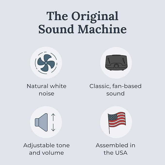 Yogasleep Dohm Classic (Black) The Original White Noise Machine, Soothing Natural Sound from a Real Fan, Noise Cancelling for Office Privacy, Travel & Meditation, Sleep Therapy for Adults & Baby