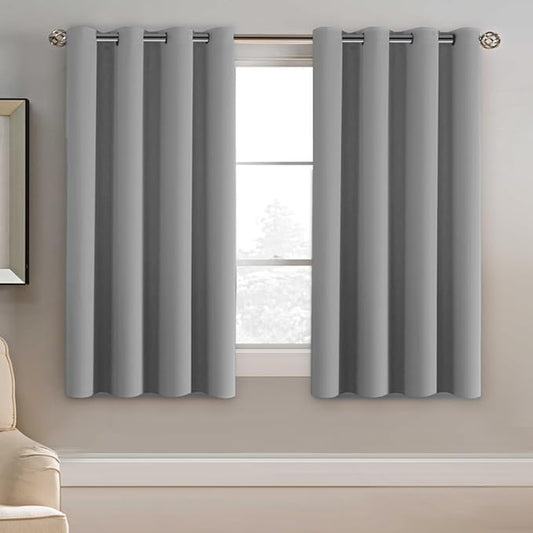 H.VERSAILTEX Blackout Curtain for Living Room Thermal Insulated Window Treatment Curtain 54 inch Length Energy Saving Solid Grommet Top Blackout Drape, One Panel, Dove Gray, 52" W x 54" L
