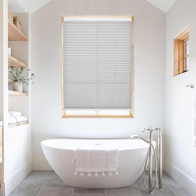 MYshade 1.5-Inch Cellular Cordless Light Filtering Shades, Honeycomb Window Blinds for Soft Daylight & Privacy, Thermal Insulation, Child Safe, Inside or Outside Mount (41" W x 72" H, Grey)
