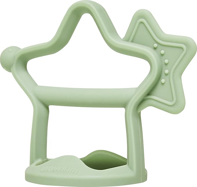 Moyuum Silicone Star Teether Toy | Made in Korea, Provides Teething Relief, Wearable Wrist Teether is Easy to Hold, Drop Resistant Bracelet, Babies 3+ Months