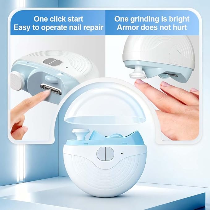 Electric Smart Nail Clippers for Adults Seniors Kids, 3 Speeds Automatic Nails Trimmer with Polisher, Light, Clip Storage, Rechargeable Nails Clippers for Fingernails Toenails