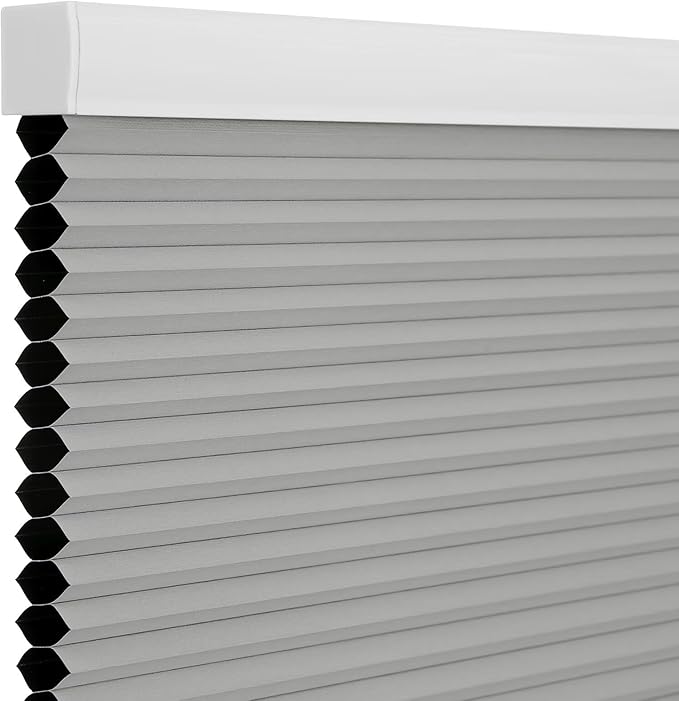 Changshade Blackout Blinds, Cordless Cellular Shades, Honeycomb Blackout Shades, Room Darkening Blinds, Pull Down Window Shades, Easy to Install Honeycomb Window Blinds, 27" W x 72" H, Grey