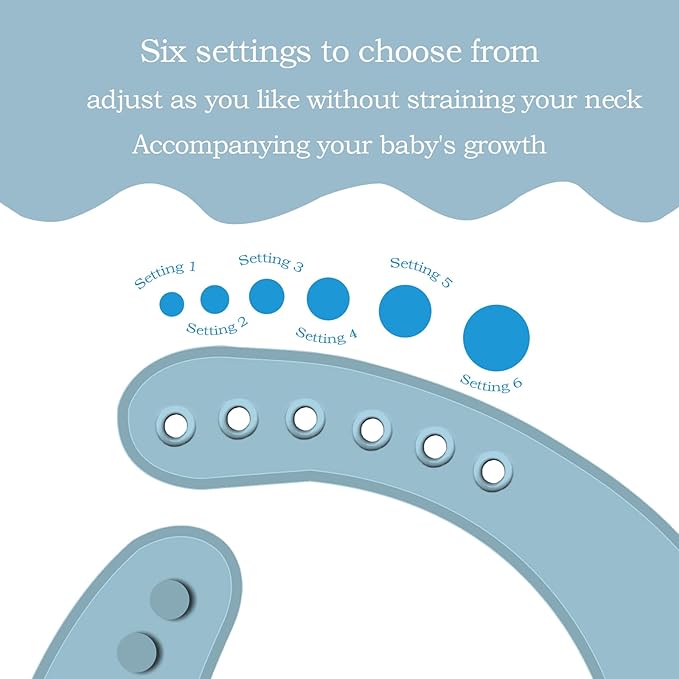 UBINGSOPA Silicone Baby Bibs – Adjustable, Soft, Waterproof & Durable, with Large Food-Catching Pocket, Feeding-Friendly
