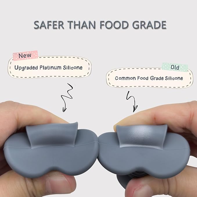 Ginbear Platinum Silicone Baby Spoons Self Feeding 6 Months First Stage, Non Toxic Infants Led Weaning Utensils for Training, Soft BLW Supplies Pack of 4 (Dark Sage/Ivory)