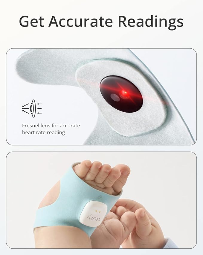 eufy Security Baby Monitor Baby Smart Sock with 2.4 GHz Wi-Fi, Track Sleep Patterns, Naps, Heart Rate, No Monthly Fee