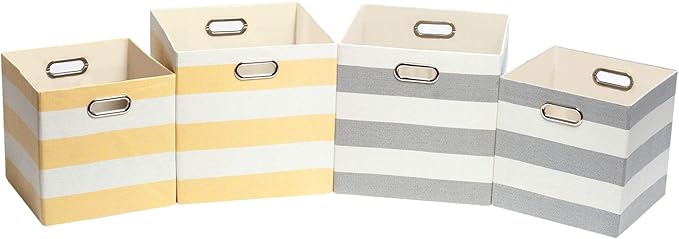 Posprica 3X Thicker Storage Bins Storage Cubes, 13×13 Fabric Storage Boxes Foldable Baskets Containers Drawers for Nurseries,Offices,Closets,Home Décor