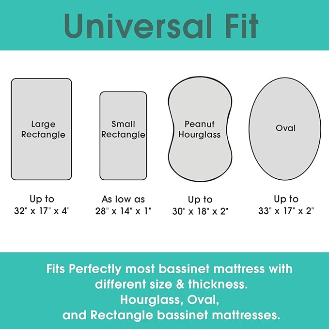 Stretch Fitted Bassinet Sheet Set BROLEX 2 Pack Cradle Sheets for Bassinet Pad/Mattress,Unisex Boys Girls,Ultra Soft,Dolphins Shells