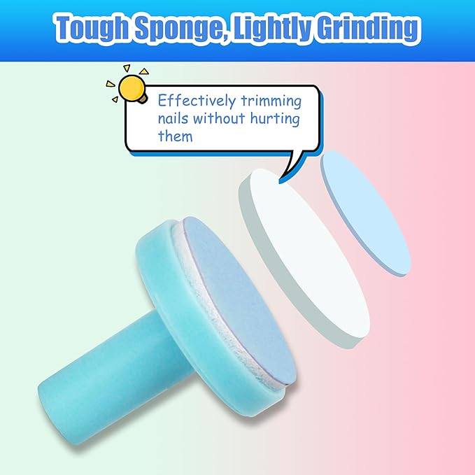 12 Pieces Baby Nail File Pads Nail Trimmer Replacement Pads Electric Baby Nail Grinding Heads for Standard Electric Kid Nail Trimmer Suits to Newborn Infant Toddler (Blue)