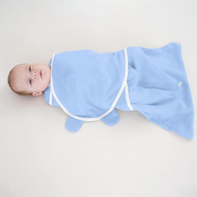 Baby Swaddle for Newborn Sleep Sack 3-6 Months, 2-Pack Transition Swaddle Arms Up/In/Out with 2-Way Zipper 100% Cotton 0.8 Tog Baby Transitional Sleep Swaddles for Boy Girl (Medium 14-20lbs)