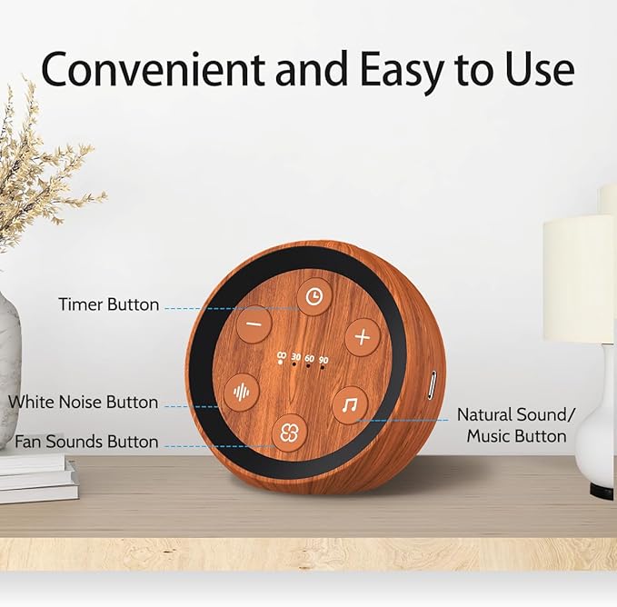Battery Small Sound Machine White Noise Sleep Machine with 32 Calming Sounds 32 Volume Levels Portable Brown Noise Machine for Baby Kid Adult with 4 Timer for Travel Office Privacy