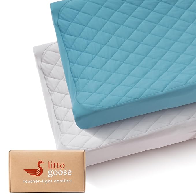 Littogoose Quilted Changing Table Cover (2-Pack) Fitted Diaper Changing Pad Cover, Soft Breathable Ideal for Boys Girls (2-Pack)