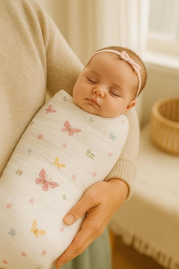 Soft 100% Cotton Swaddles for Newborns, 2- Pack - Large, Breathable Baby Blanket - Versatile, Durable Muslin Swaddle Blankets - Perfect Newborn Essentials (Butterfly/Sunshine)