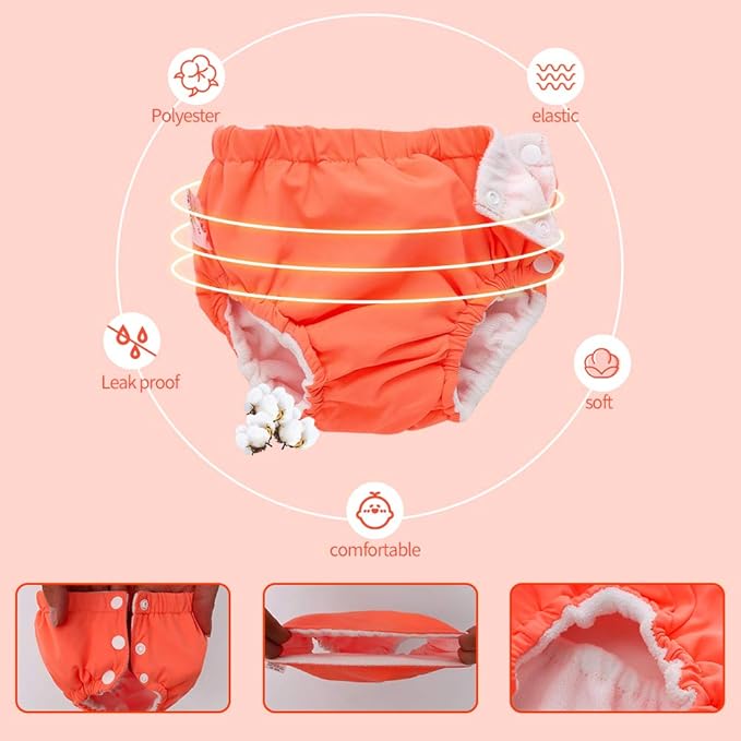 IIjnUhb Swim Diapers Baby Reusable 2 Pack,Washable Pants for 0-3 Years Boys Girls Swimming Lesson Shower Gifts