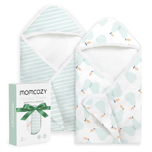 Momcozy Baby Towel with Hooded - Ultra Soft & Absorbent Large Bath Towel Set for Comfort & Gentle on Baby's Skin - Shower Gift & Bath Essential & Baby Registry Search for Newborn,Infant,Toddler,Kids