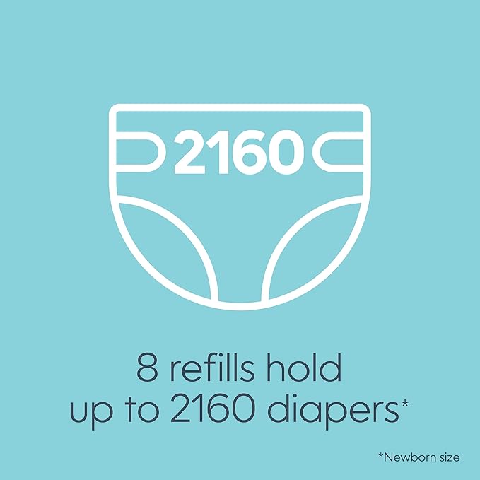 Diaper Genie Bags Refills 270 Count with Max Odor Lock | Holds Up to 2160 Newborn Diapers (Pack of 24)