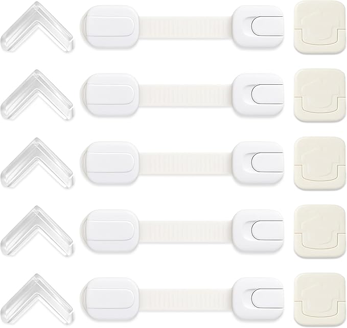 Baby Proofing Kit (15 Pack) – Complete Child Safety Set for Home Protection | Includes Cabinet Locks, Corner Guards & Outlet Covers | Easy No-Tool Install – Keep Your Baby Safe & Parents Stress-Free