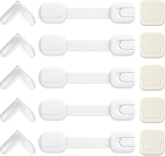 Baby Proofing Kit (15 Pack) – Complete Child Safety Set for Home Protection | Includes Cabinet Locks, Corner Guards & Outlet Covers | Easy No-Tool Install – Keep Your Baby Safe & Parents Stress-Free