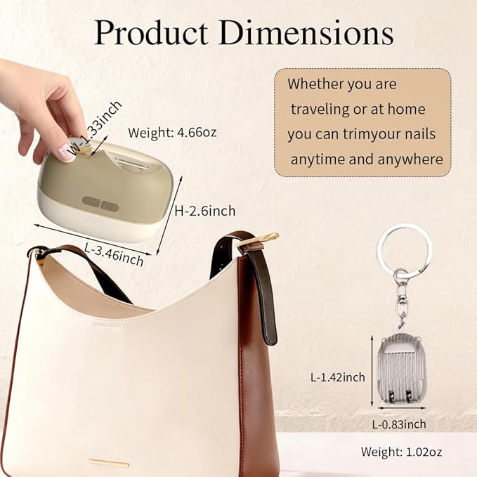 Electric Nail Clippers for Seniors，2026 New Smart Nail Clipper for Seniors，2 in 1 Electric Toe Nail Clipper with Polishing, USB, LED Light, Safety First Nail Clippers Baby with Mini Folding Keychain