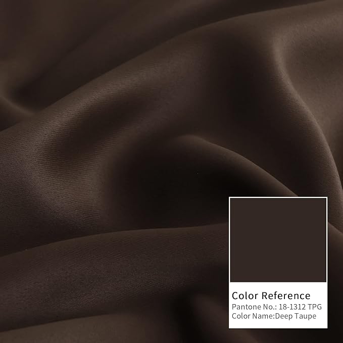 BGment Short 100% Blackout Curtains for Bedroom, Thermal Insulated Energy Efficiency Noise Reducing Grommet Curtains 54 Inch Length with Liner for Small Window 2 Panels Each 42 Inch Wide, Brown