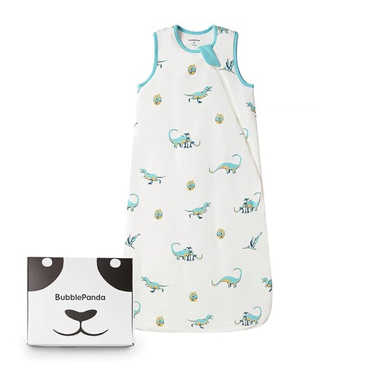BubblePanda Rayon Made from Bamboo Sleep Sack 6-12 Months 1.0 Tog Soft Toddler Sleeping Sack for Babies 2-Way Zipper Baby Wearable Blanket