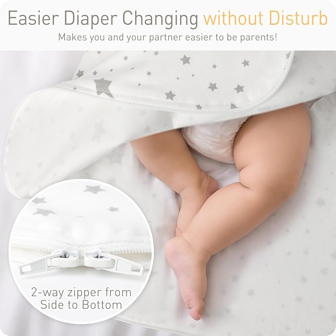 Transitional Swaddle Sack with Arms Up Length Sleeves and Mitten Cuffs 0-3 Months Wearable Swaddling Blanket Sleeping Bag Cotton for Newborns Baby Boys Girls Sleep Sacks Snug Fit Calms Startle Reflex