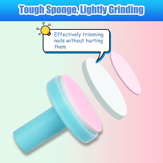 12 Pieces Baby Nail File Pads Nail Trimmer Replacement Pads Electric Baby Nail Grinding Heads for Standard Electric Kid Nail Trimmer Suits to Newborn Infant Toddler (Pink)