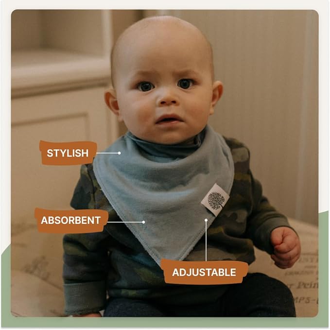 Parker Baby Bandana Drool Bibs 8 Pack Baby Bibs for Boys, Girls, Unisex - Soft & Stylish Teething Bibs for Babies