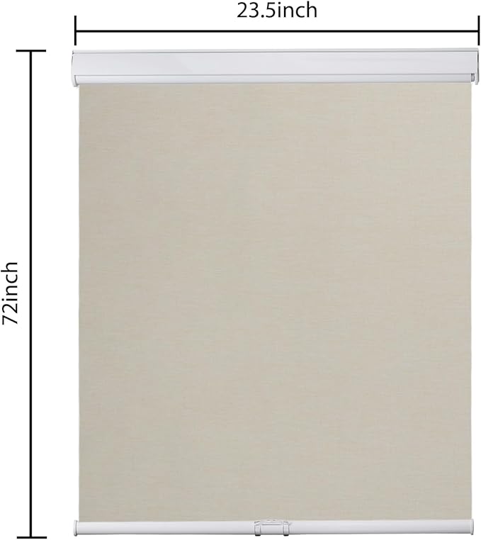 Roller Window Shades Free-Stop Cordless Blackout Blinds, Thermal Insulated Pull Down Shades for Windows, UV Protection Fabric Roller Blinds for Home Office (23.5" Wx72 H, Ivory)
