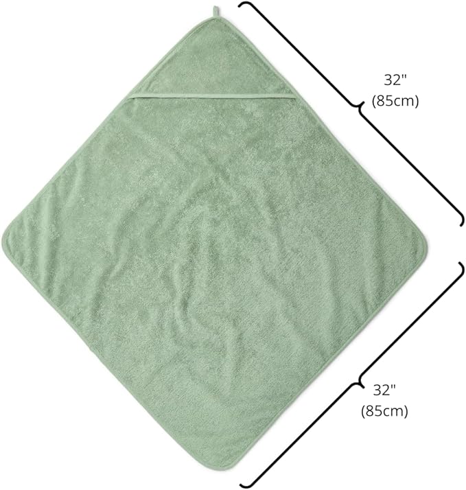 Baby Hooded Towel – Organic Cotton Baby Bath Towels – Baby Towels, Baby Bath Towels for Baby Boy, Baby Girl, 32" x 32" Super-Soft and Absorbent Baby Towels for Newborn (Roman Green)
