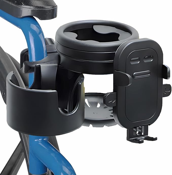 Mobility Combo Pack 3 in 1, Hook, Phone and Cup Holder for Walker, Portable Beverage Holder for Wheelchair and Strollers