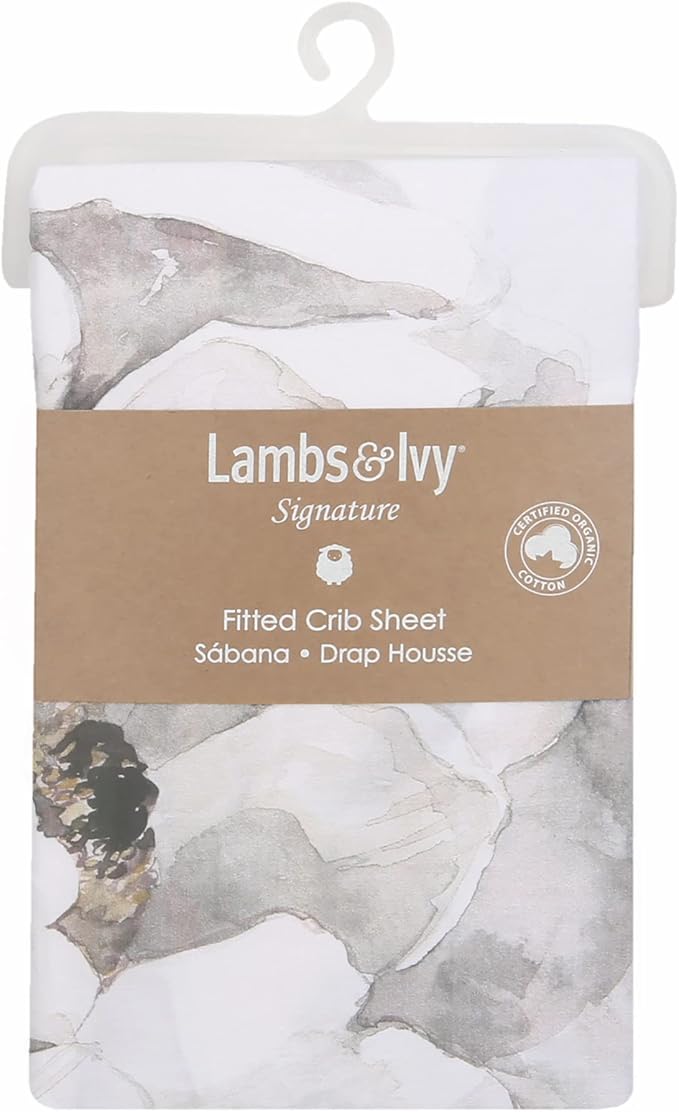 Lambs & Ivy Signature Watercolor Floral Organic Cotton Fitted Crib Sheet