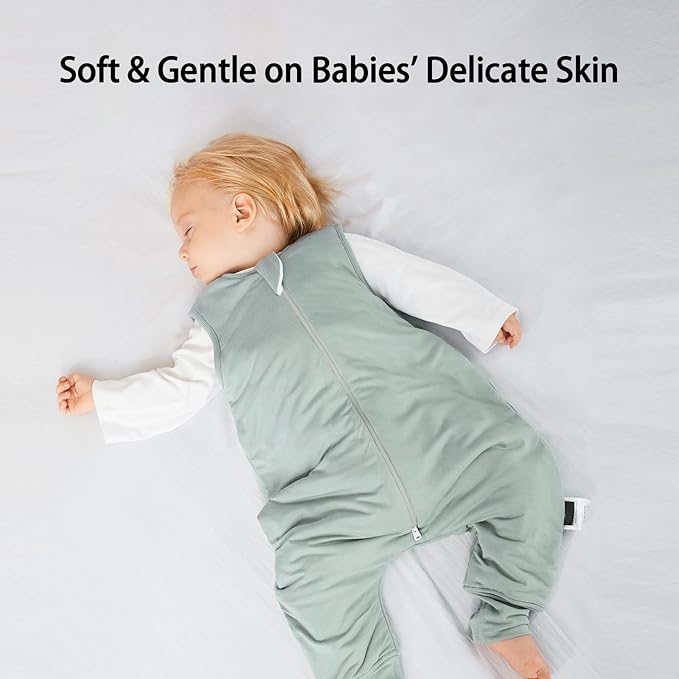 BubblePanda Rayon Made From Bamboo Toddler Sleep Sack with Feet 3t-4t Months 2.5 Tog Winter Ultra Soft Warm Baby Sleep Bag Walker Quilted Thick Wearable Blanket with Legs 2-Way Zipper