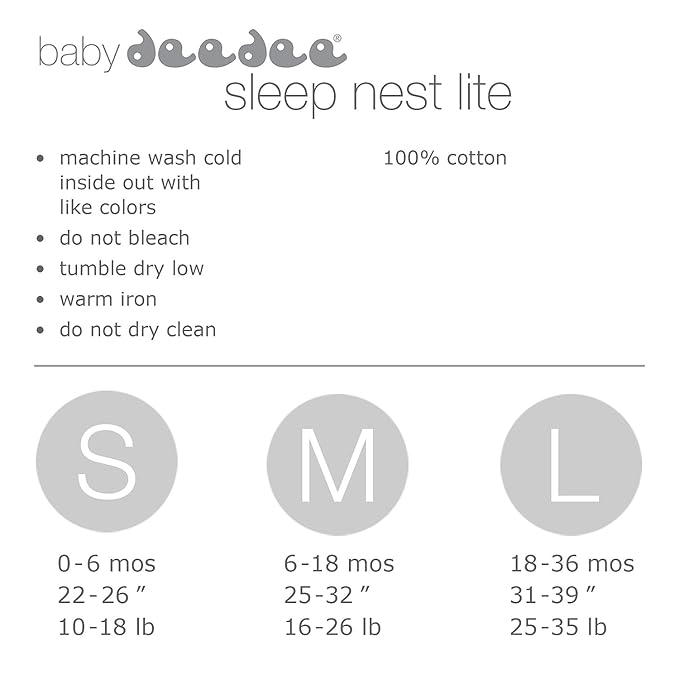 Baby Deedee Wearable Blanket Baby and Toddler Sleeping Sack, Baby Sleeping Bag, Sleep Nest Lite, Gray Stripes, Medium (6-18 Months)