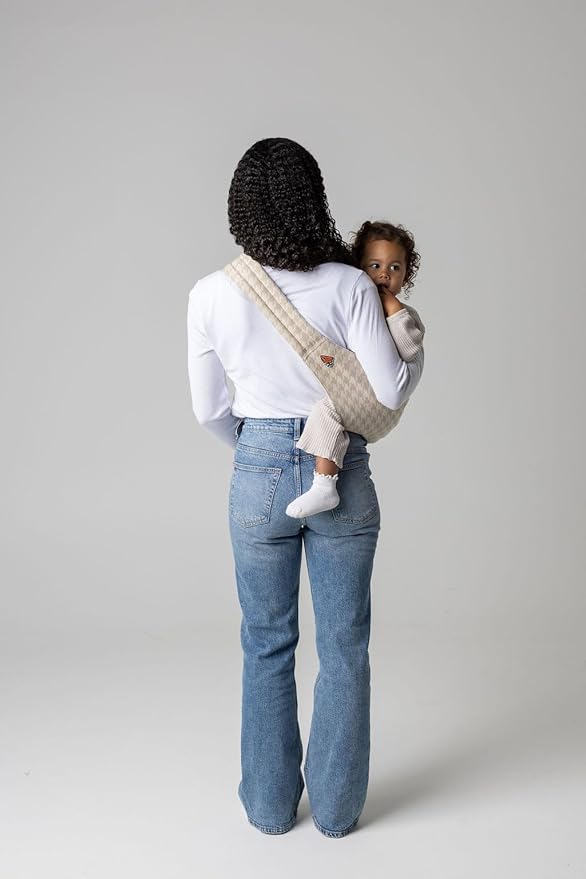 Mabē Monarch Toddler Sling Carrier – Ergonomic Hip Carry Support for Toddlers – Adjustable and Breathable Sling for Easy Up/Down & Comfortable Holding (16–45 lbs, Houndstooth)