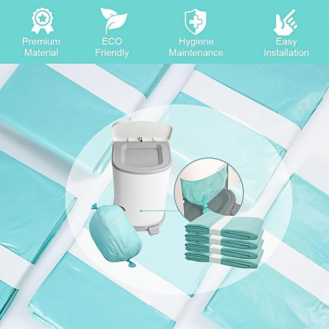 Diaper Disposal Liner Refills Bags Compatible with Janibell Akord 330 Series Adult Diaper System, Lightly Scented-4pack (Green), Diaper Disposal Liner Refills and Easy to Replace